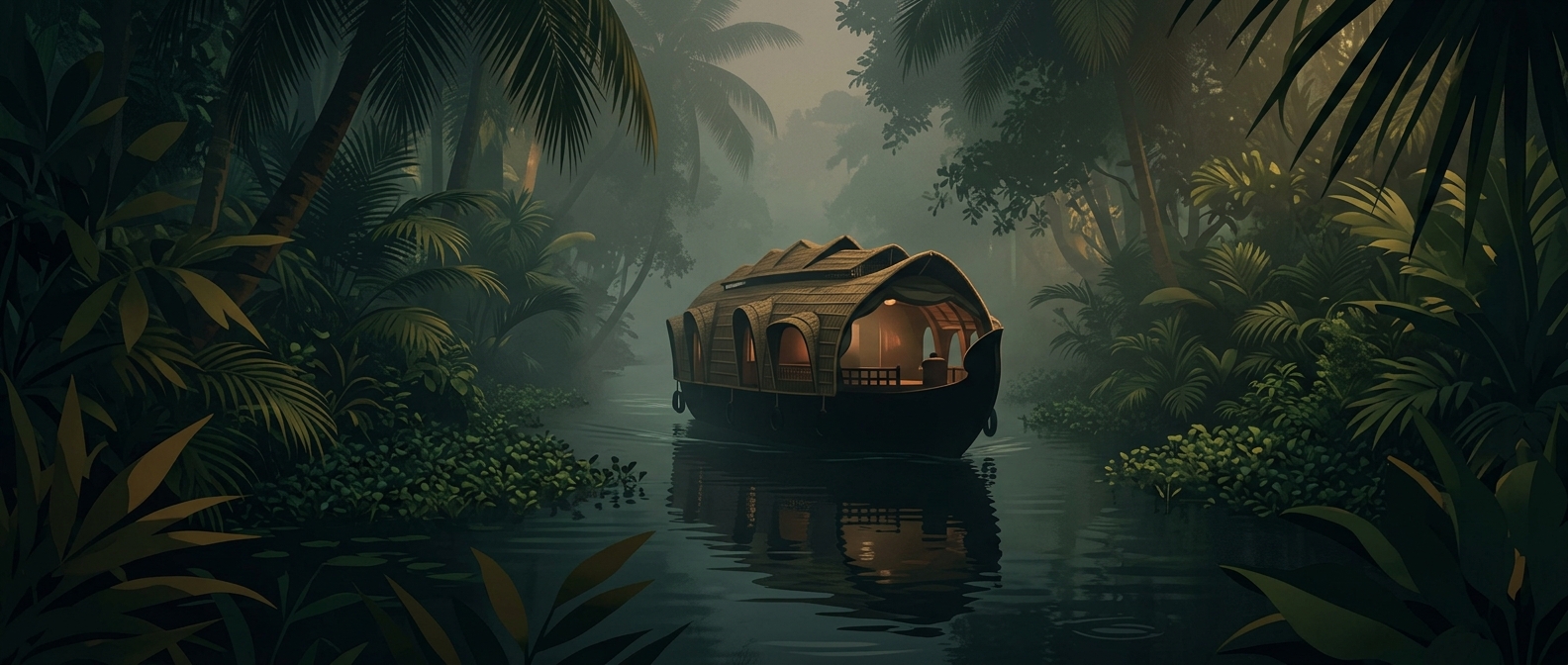 Alappuzha kettuvallams navigate overgrown canals