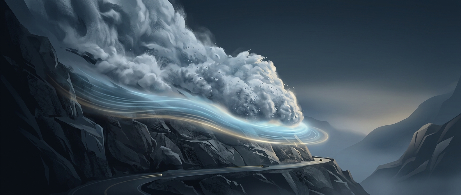 Avalanches can slide on a cushion of compressed air