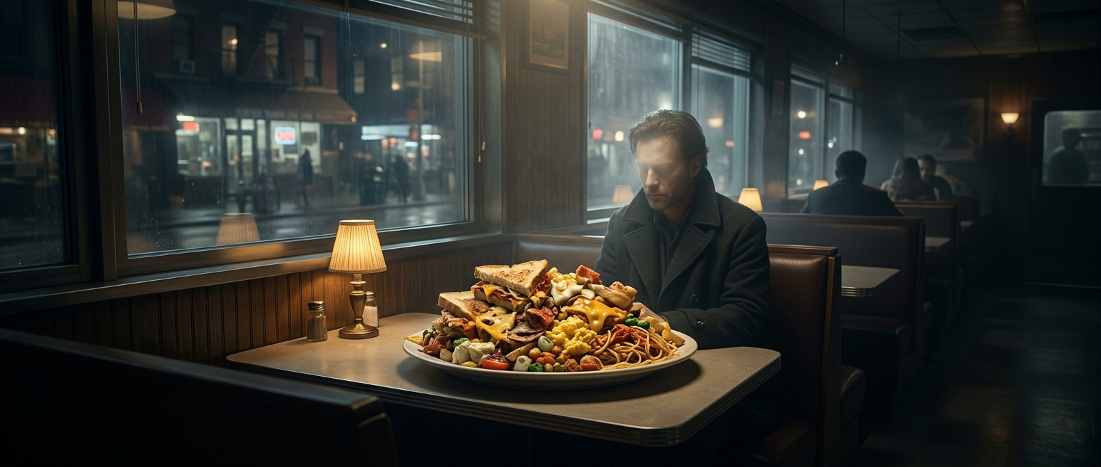 The burger dish that piles everything underneath
