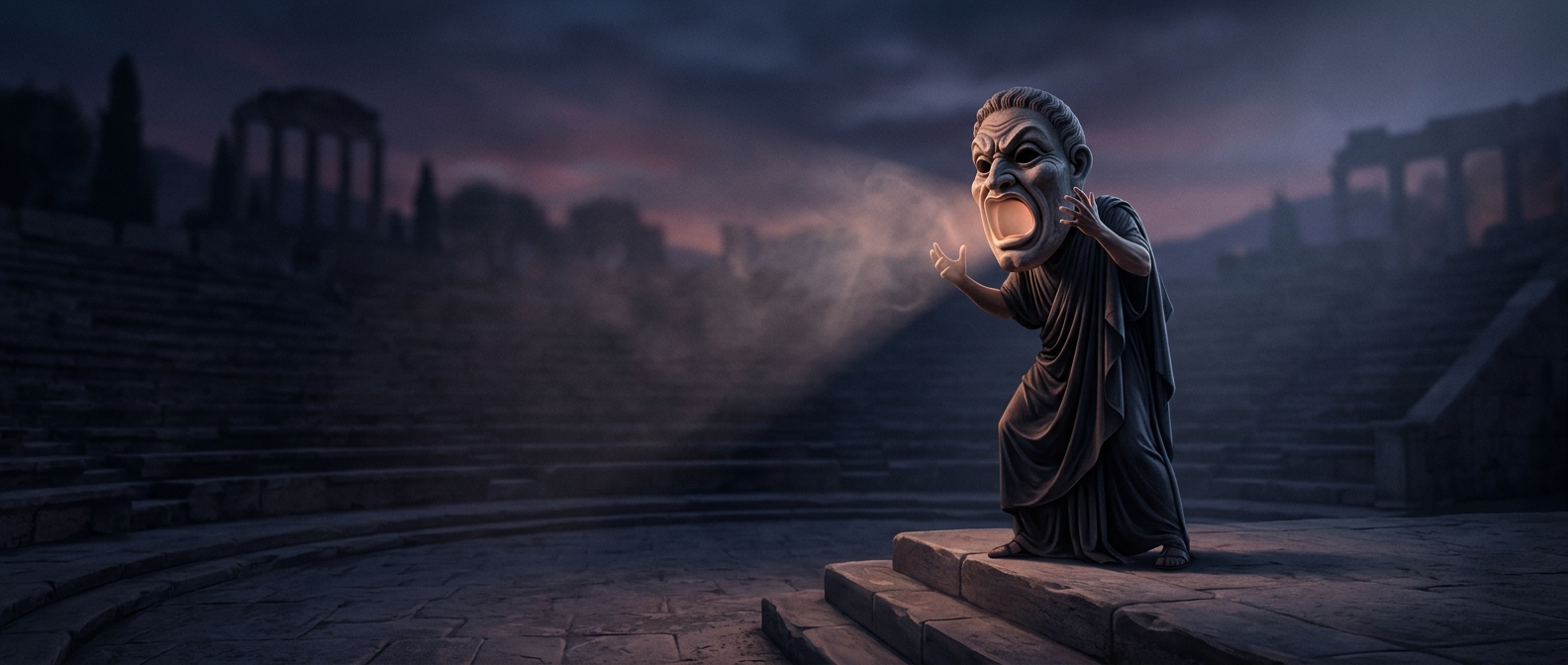 Ancient Greek actors wore masks that amplified their voices
