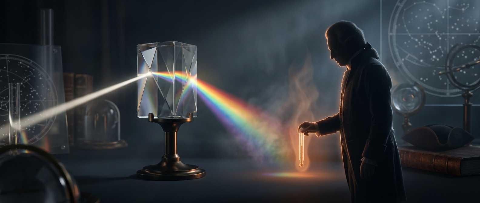 Herschel found infrared light using a glass prism