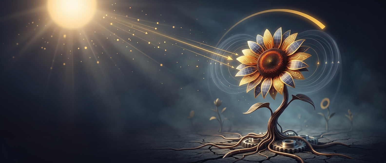 Sunflowers actively track solar radiation across the sky