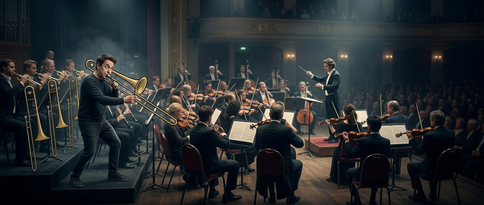 В Trombone Champ плохое управление превращает музыку Бетховена в какофонию