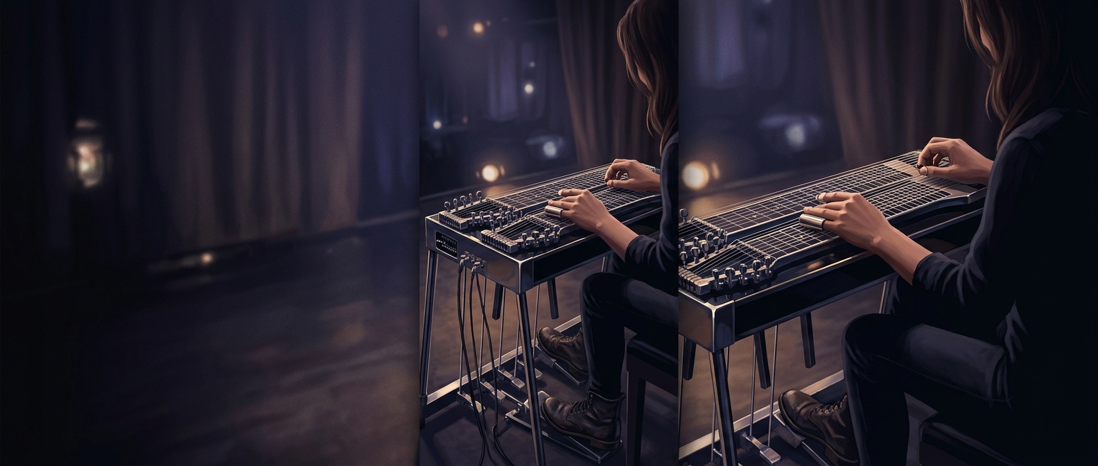 Playing pedal steel guitar takes all four limbs
