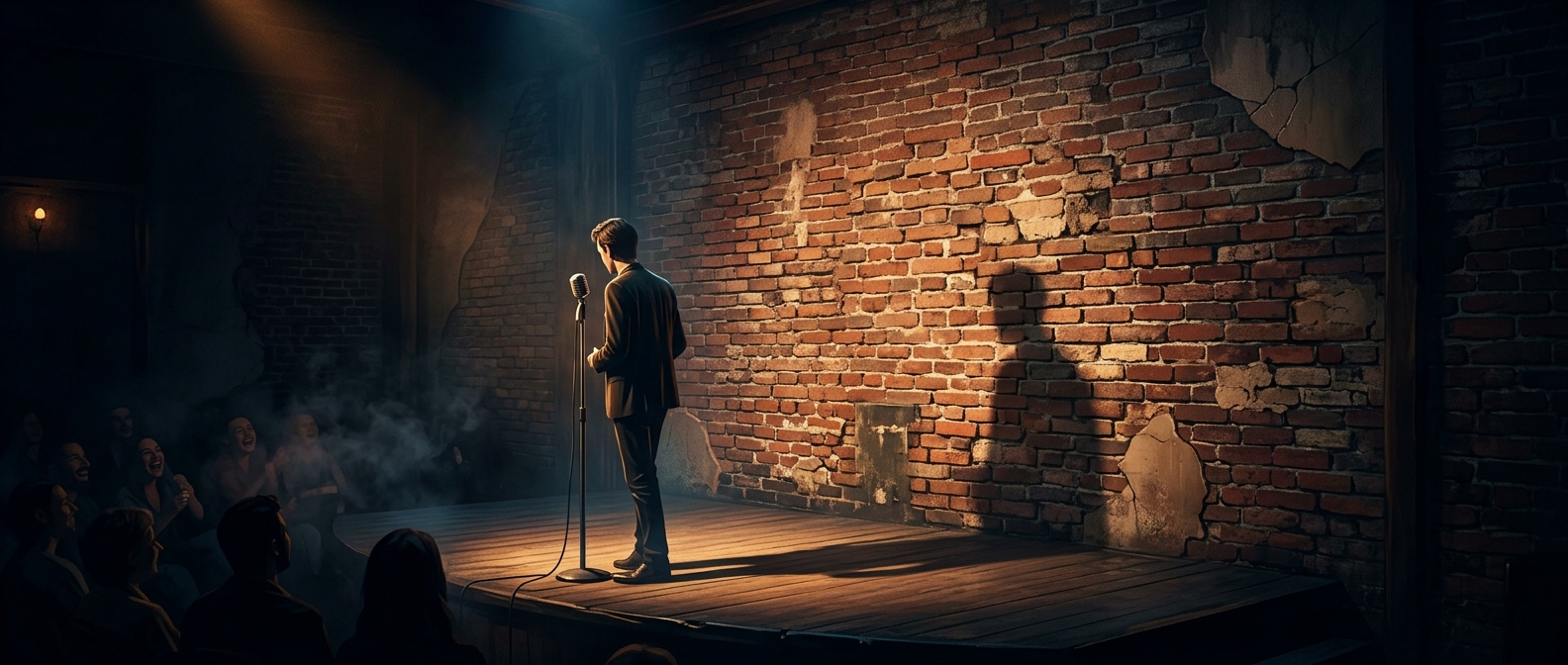 Why comedy clubs love exposed brick