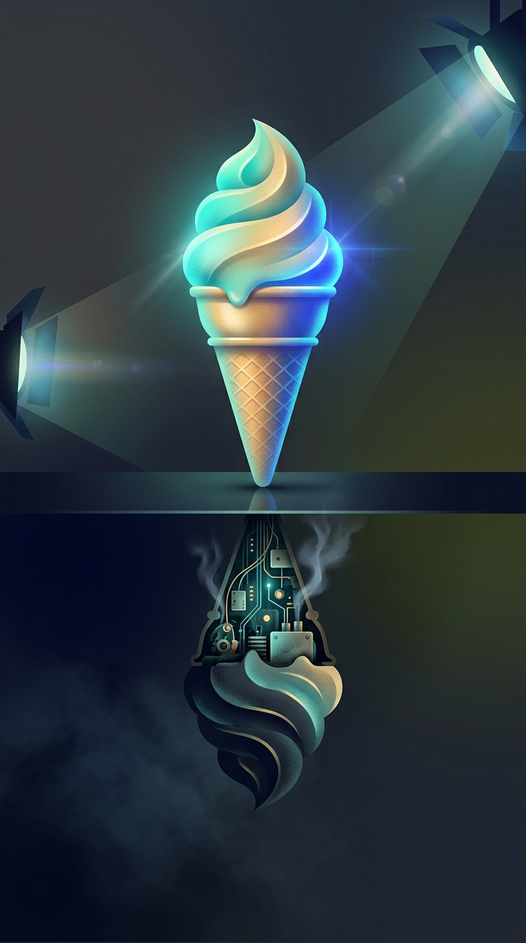 Why does the perfectly scooped ice cream in high-end television commercials never melt under the blazing studio lights?