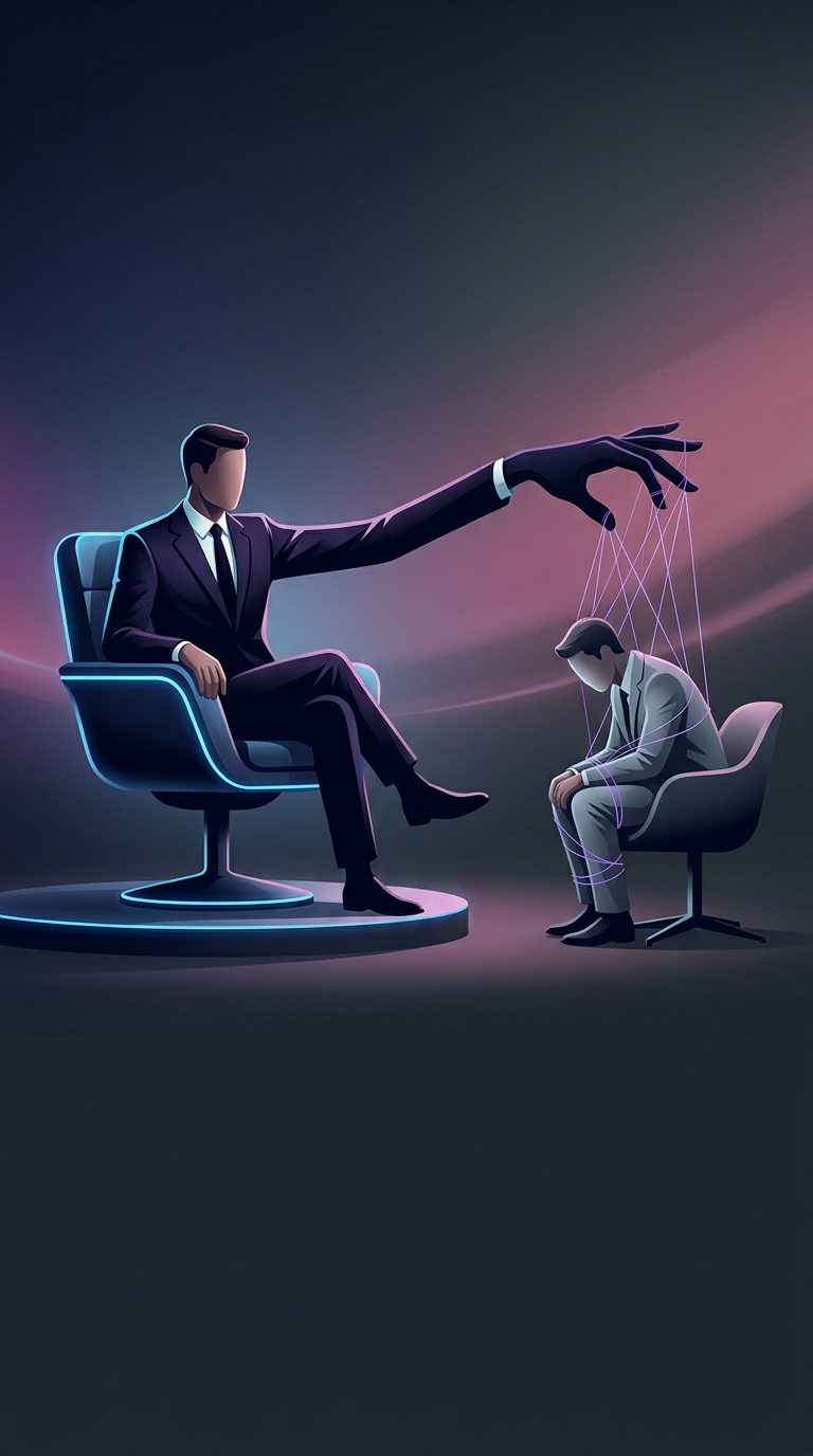 What subtle psychological trick do late-night talk show hosts use to establish absolute dominance over guests?