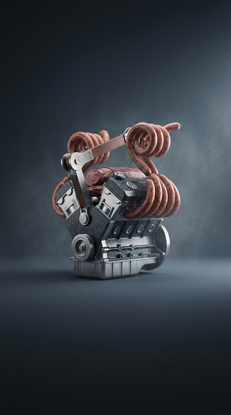 Volkswagen officially manufactures a pork currywurst sausage that consistently outsells their actual automobiles and even possesses its own official car part number in their catalog.