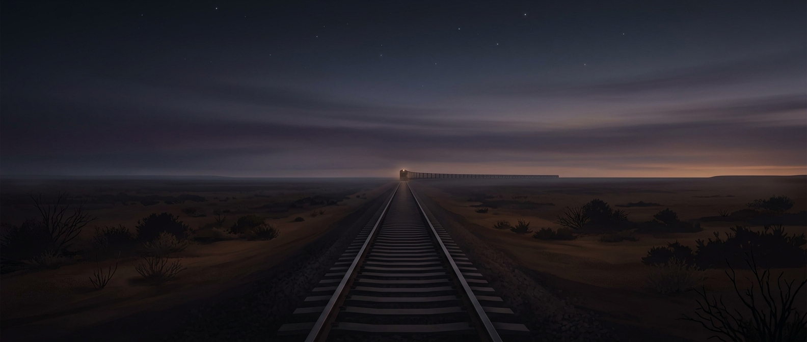 Australia's railway runs straight for 297 miles