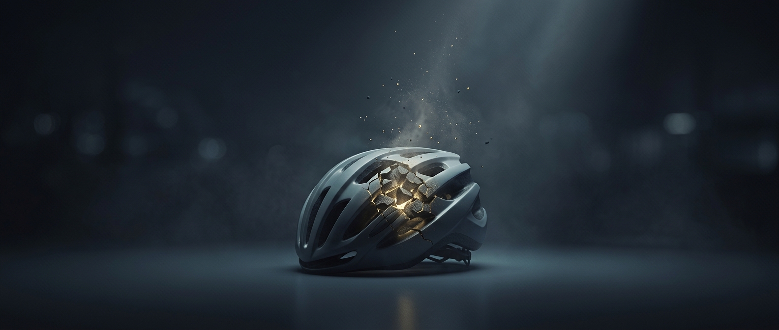 Bicycle helmets crush once to absorb deadly impacts