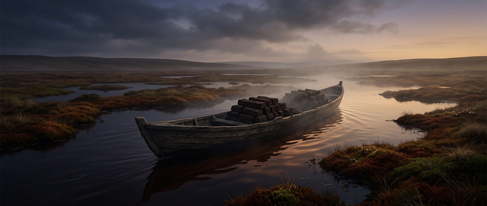 Peat boats specifically drifted through shallow bogs