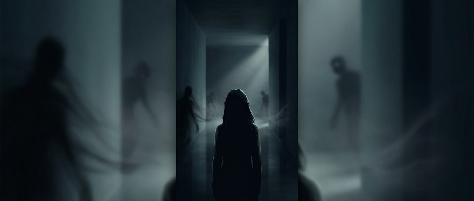 Peripheral shadow beings vanish when you look directly