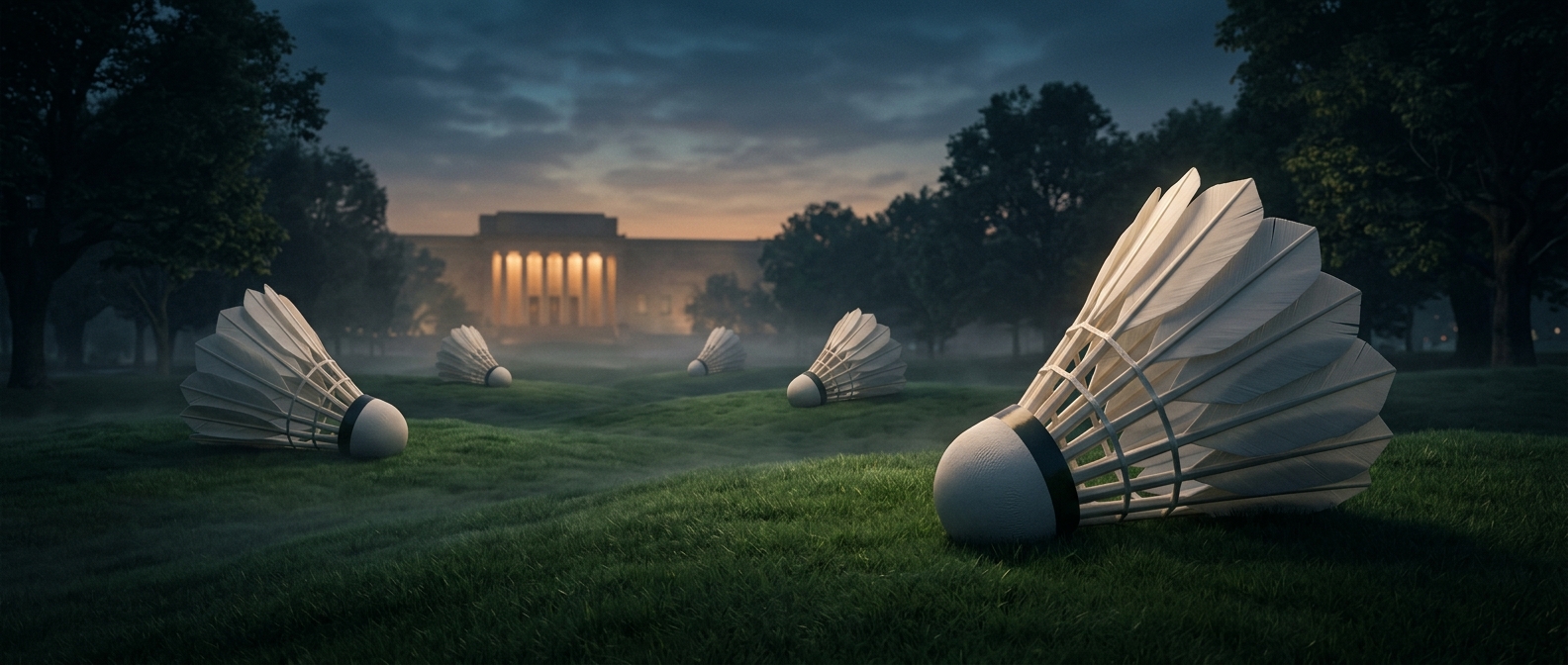 Kansas City Missouri scattered giant shuttlecocks on grass