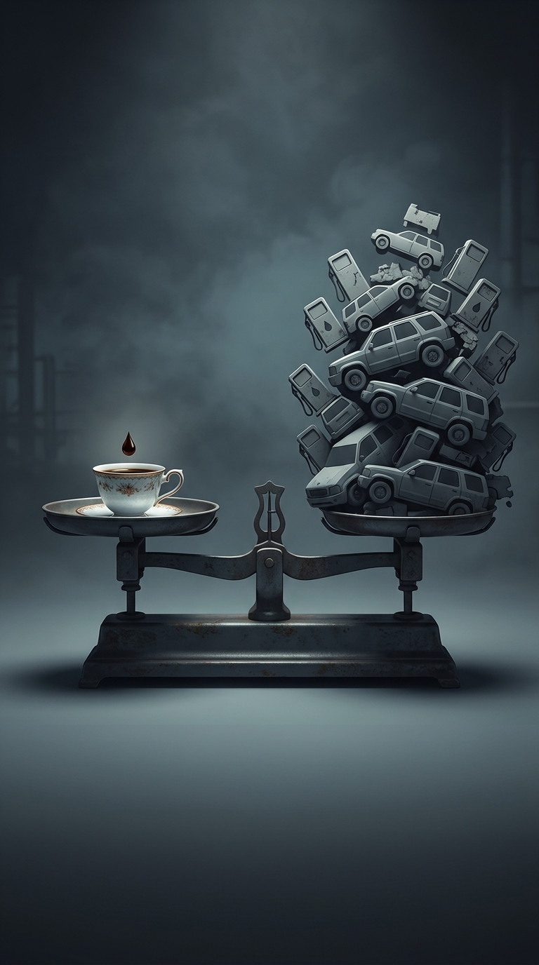 Venezuela heavily subsidized gasoline for its citizens to the point where, in 2018, a single cup of coffee cost the exact same amount as filling the gas tanks of roughly nine thousand separate SUVs.