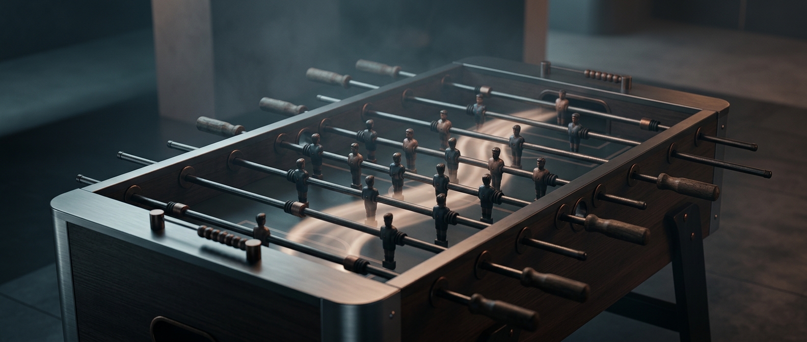 Why foosball players are spaced so precisely