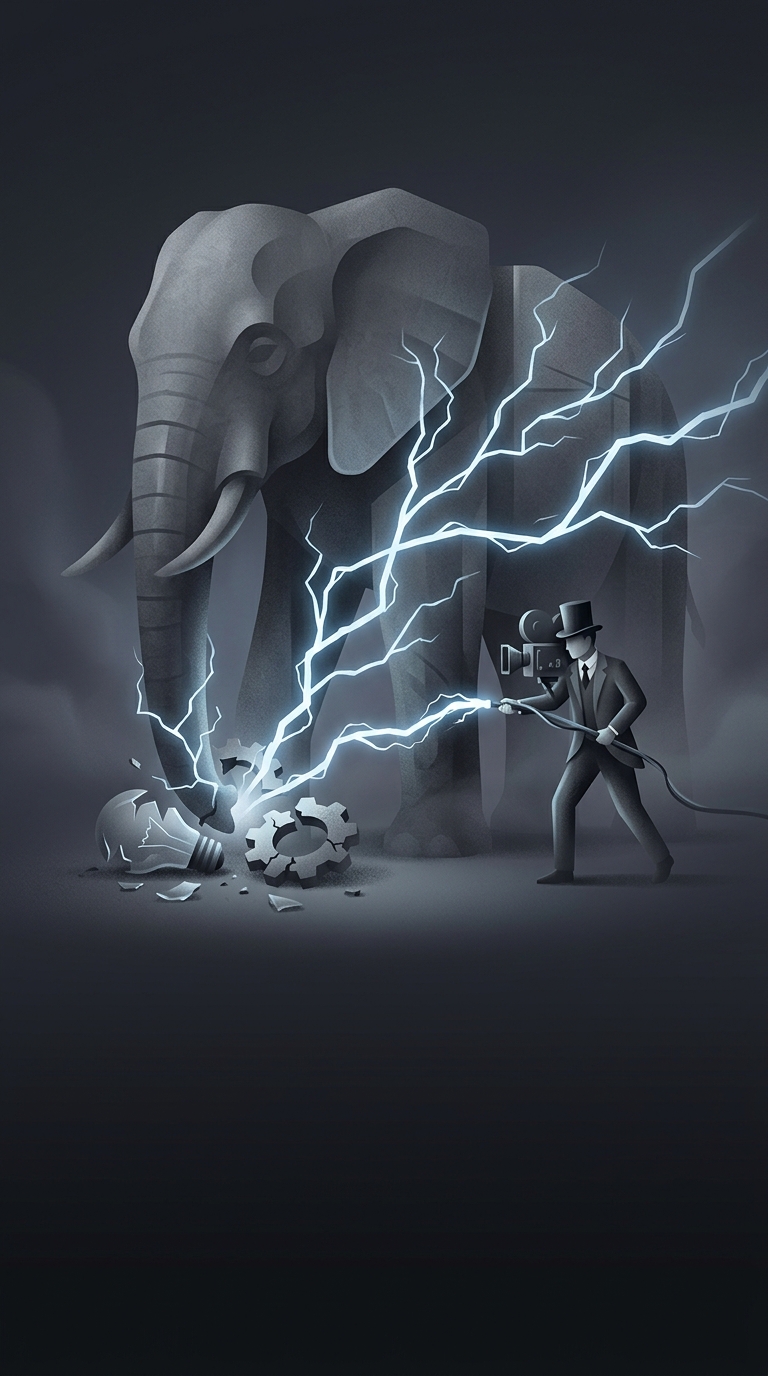 Thomas Edison electrocuted an elephant named Topsy in 1903 just to prove that his rival Nikola Tesla’s alternating current was dangerous.