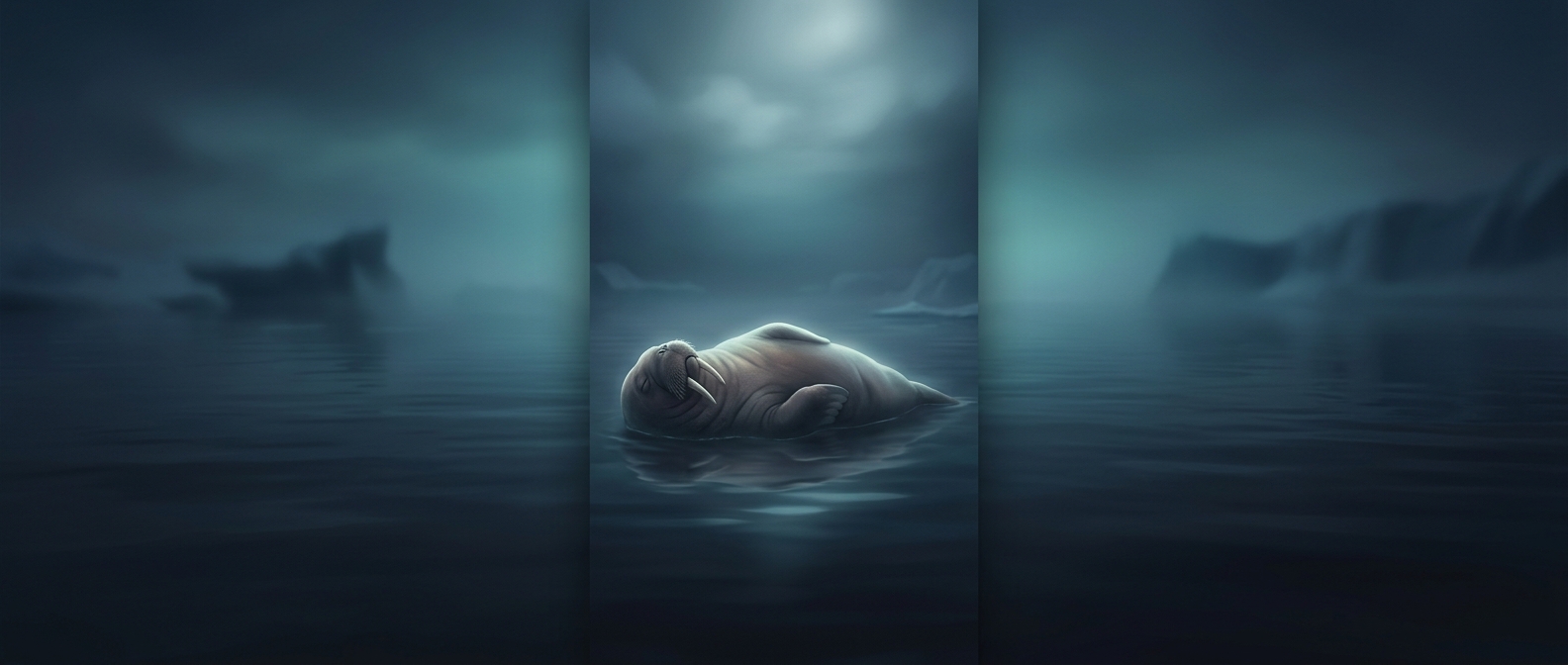 How walruses sleep while floating in freezing water