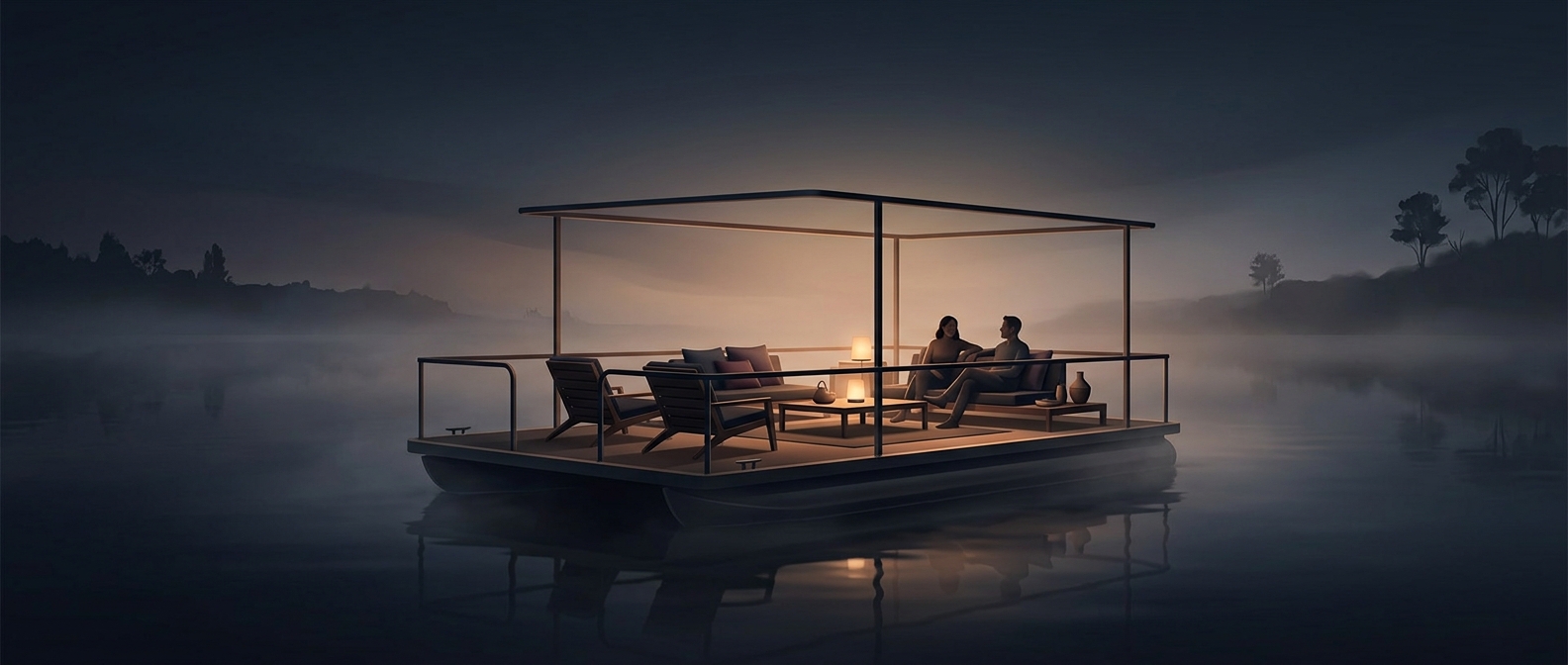 Why pontoons are floating outdoor patios