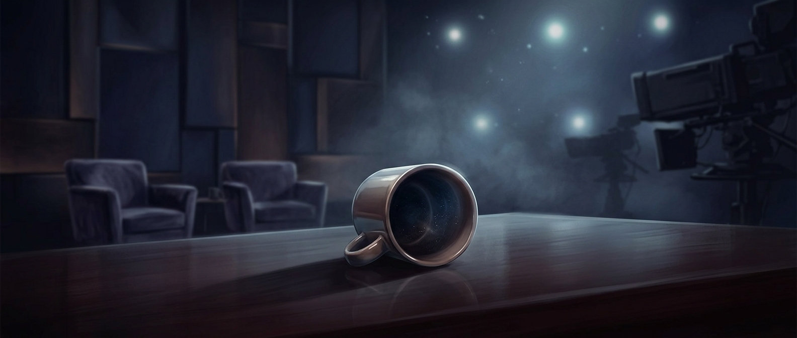 Why late-night hosts sip from empty mugs