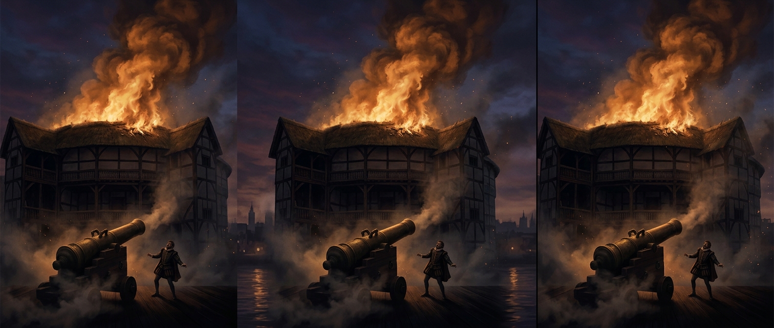 A misfired cannon burned Shakespeare's Globe
