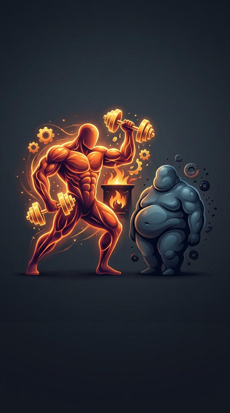 Skeletal muscle tissue is significantly more metabolically active than adipose fat tissue, burning roughly three times as many calories just to simply exist while you are completely at rest.