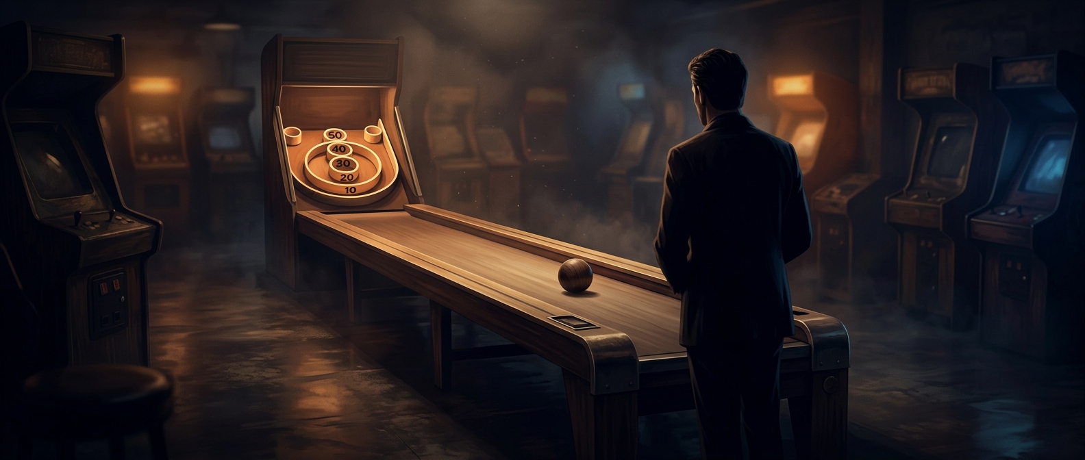 В 1909 году в Skee-Ball не было рампы: игроки бросали тяжёлые шары прямо в кольца