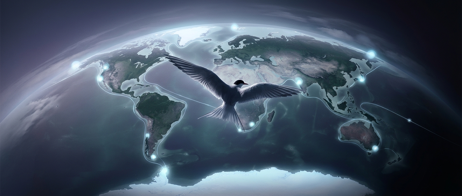 Arctic terns fly enormous distances across the globe