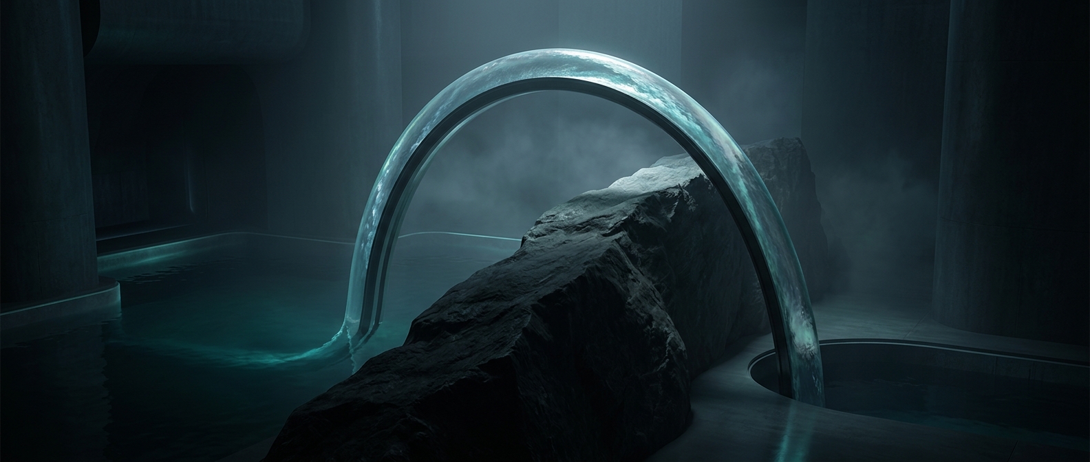 Siphons drag water up hills using atmospheric pressure