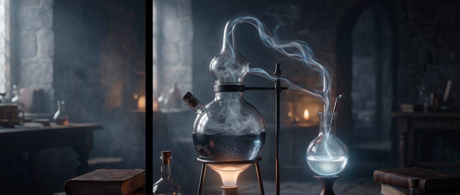 Alchemists used distillation to isolate the soul of a liquid