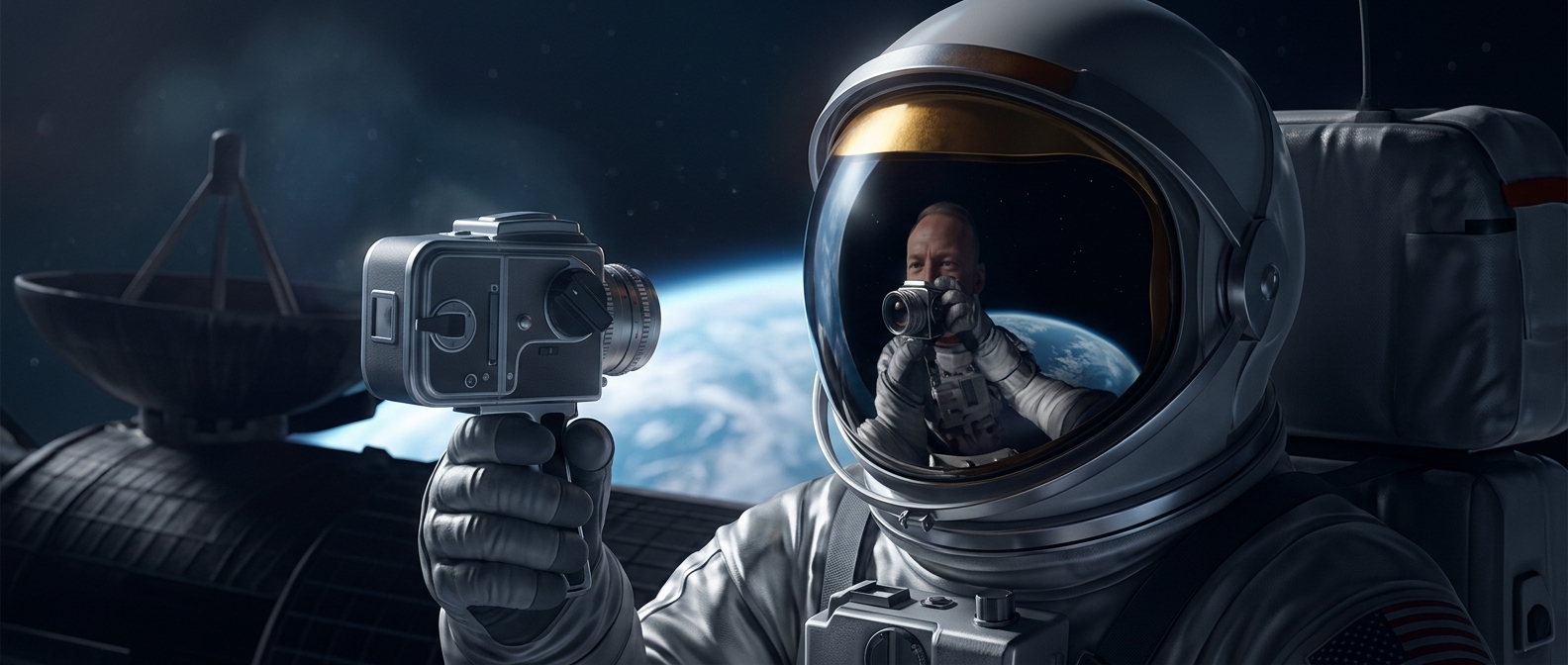 Buzz Aldrin took the first space selfie