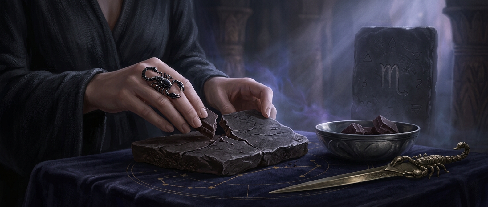 Scorpio consumes extremely dark chocolate for breakfast