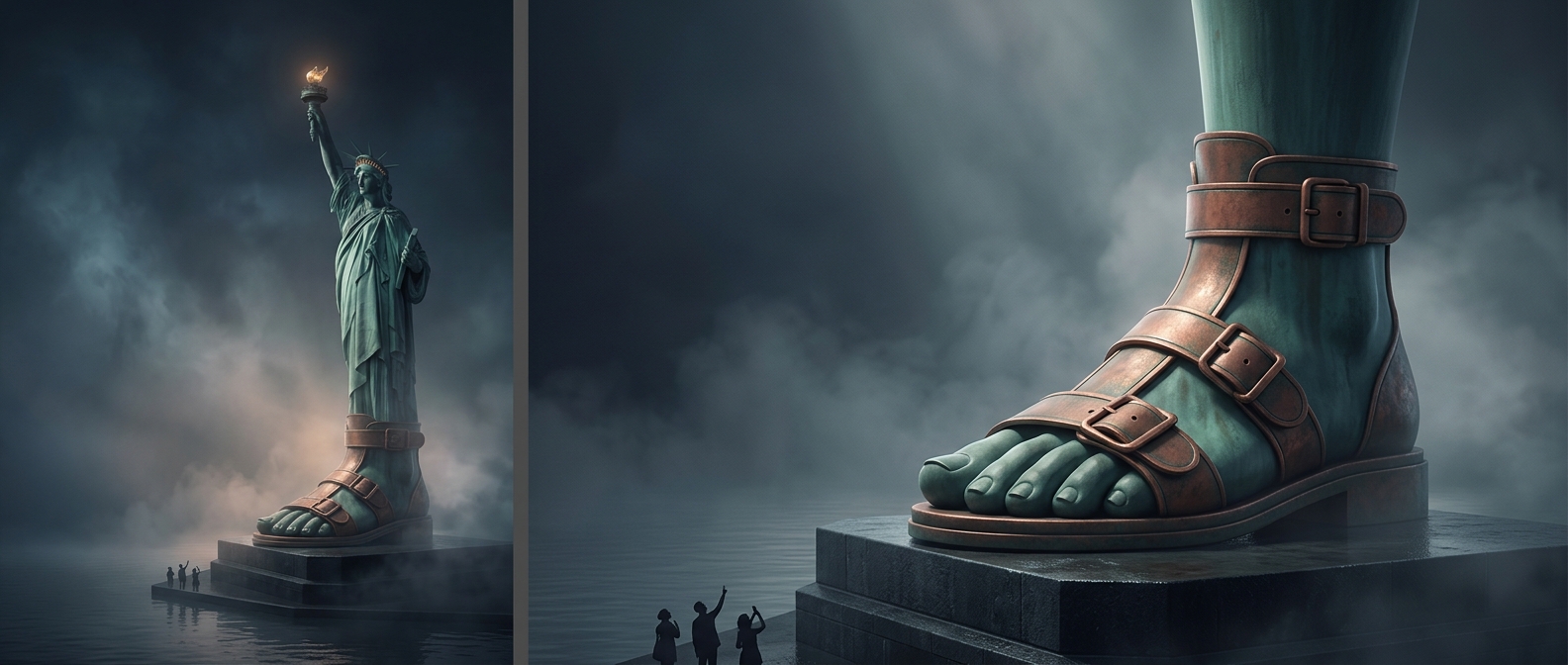 The Statue of Liberty would need car-length shoes