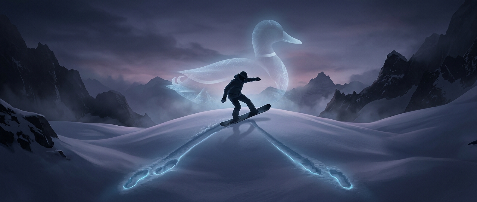 Duck stance angles snowboard bindings outward