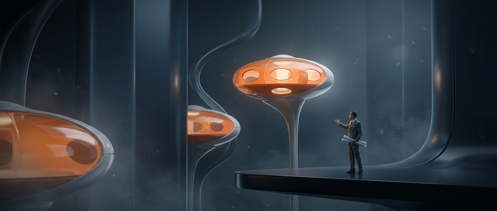 The plastic UFO cabins built for skiers