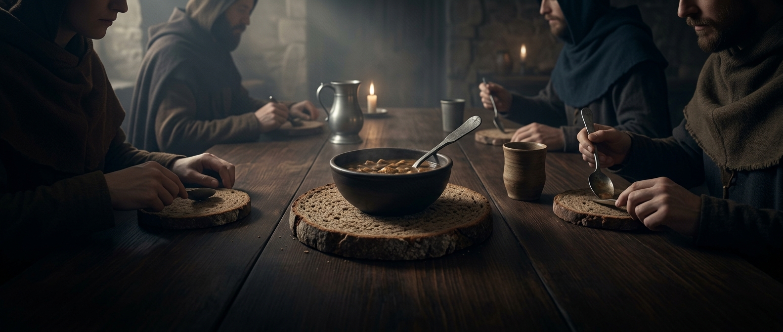 Medieval diners ate from plates made of stale bread