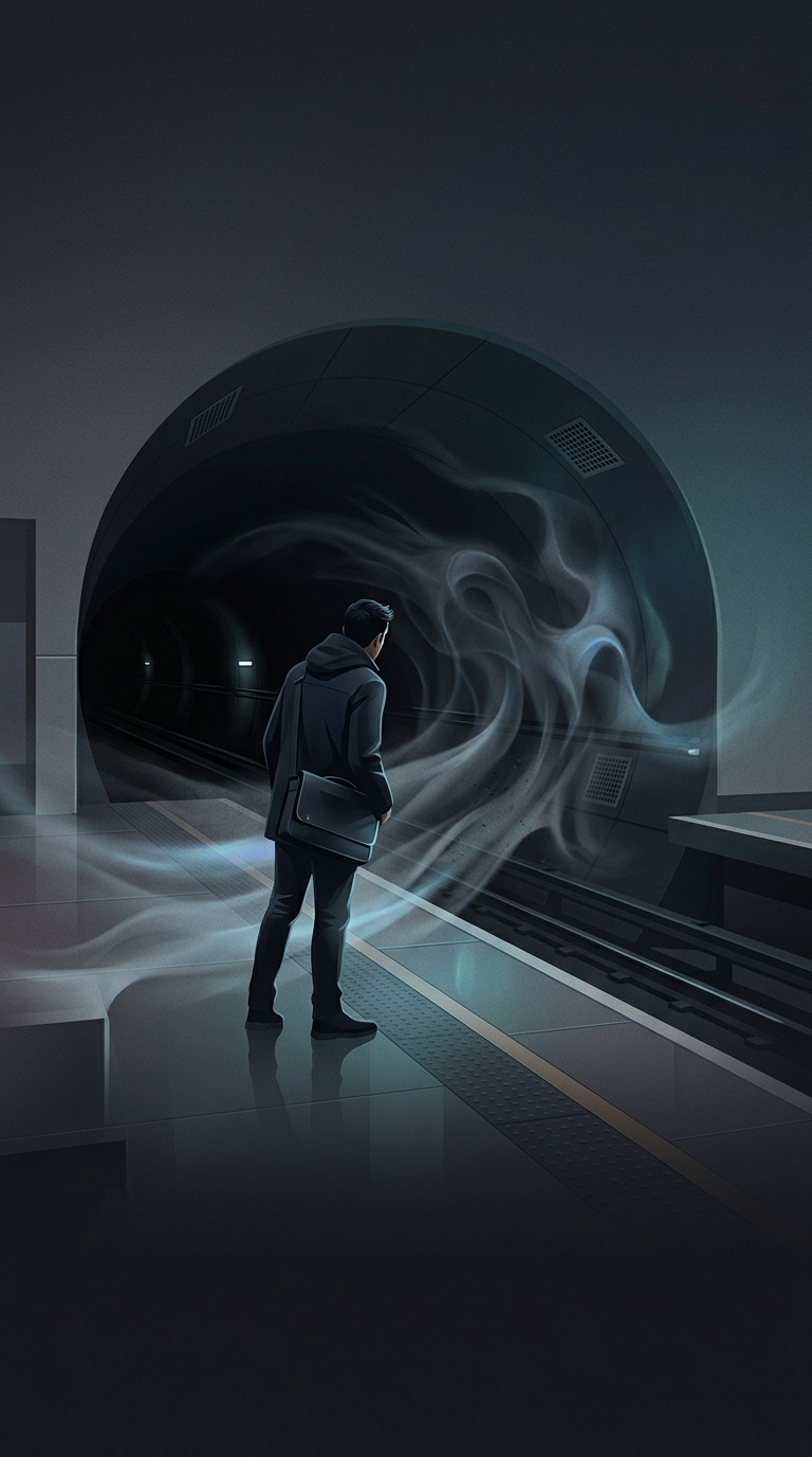What actually creates that massive rush of wind you feel right before a subway train pulls into the station?