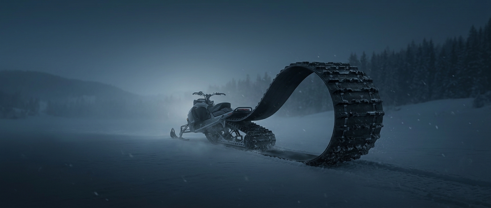 Snowmobile treads are essentially giant rubber belts