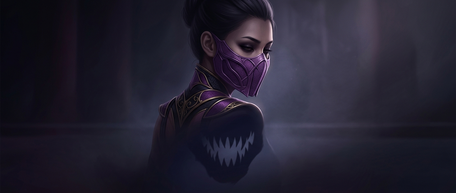 Mileena's mask hides a mouthful of fangs