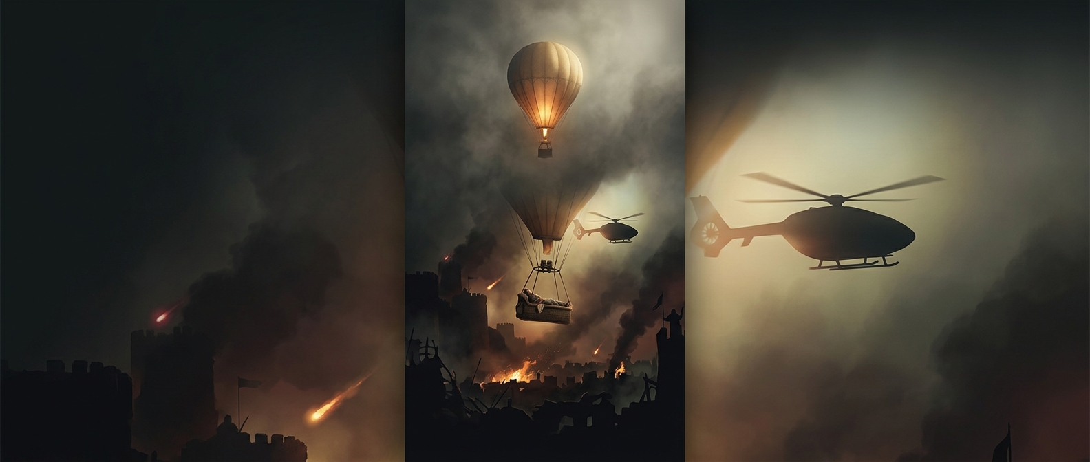 The first air ambulances were hot-air balloons