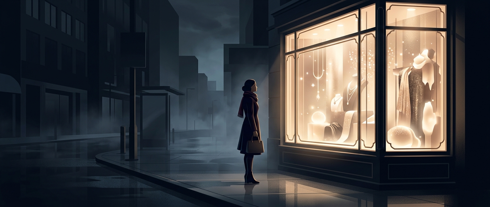 Window shopping was designed to tempt sidewalk pedestrians