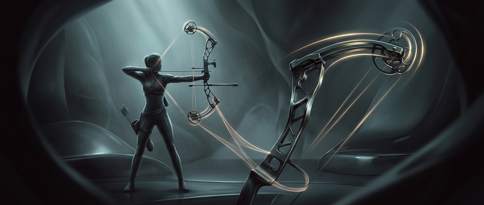 Compound bow cams let archers hold heavy tension with much less effort