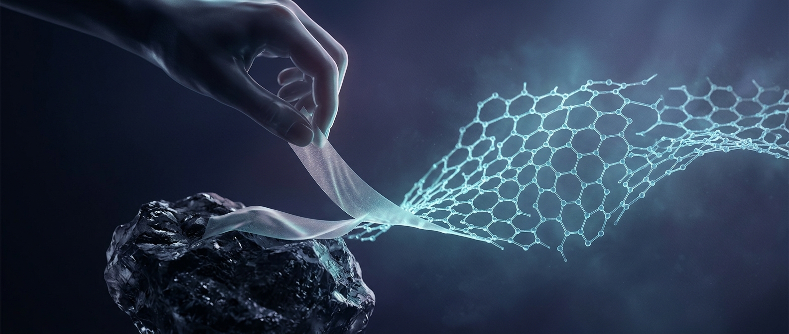 Graphene was peeled from graphite with sticky tape