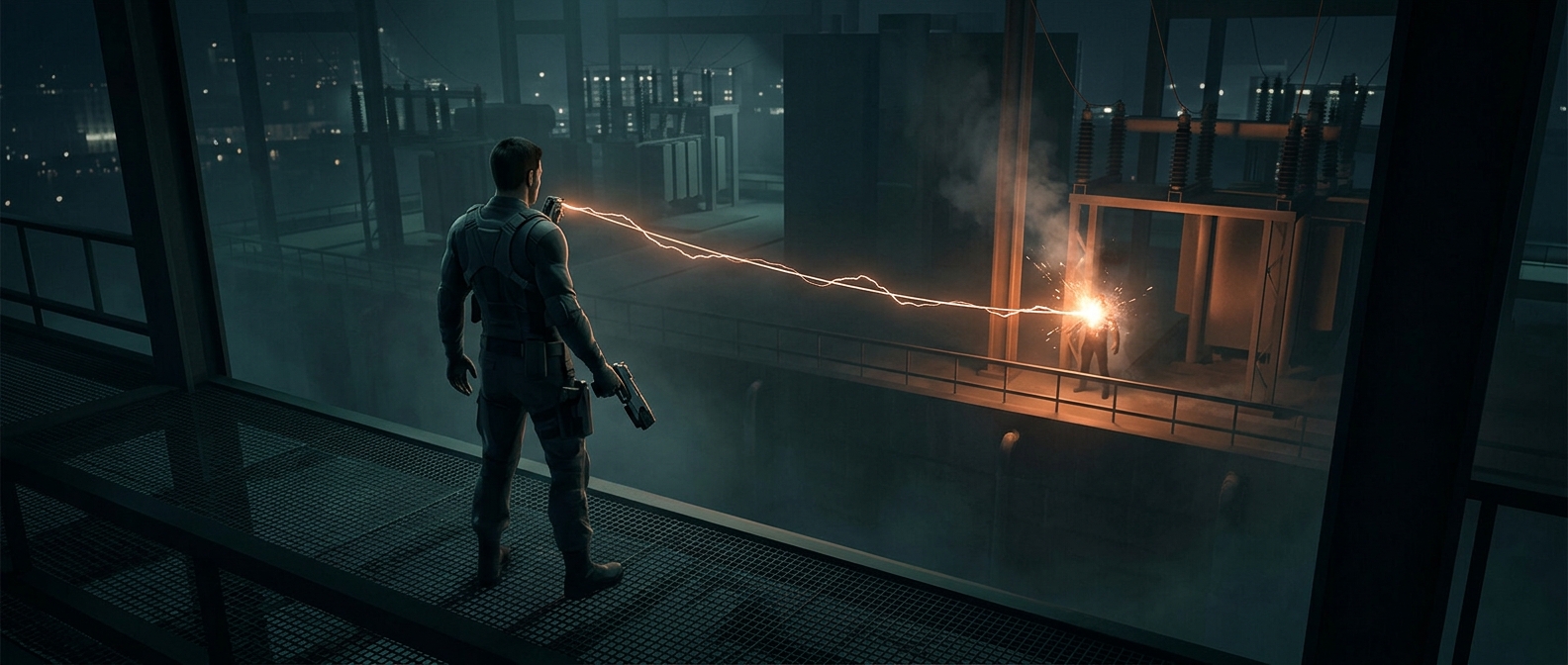 В Syphon Filter есть электрошокер, который поджаривает цели