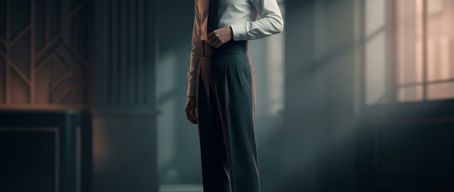 When men's trousers rose to the ribcage