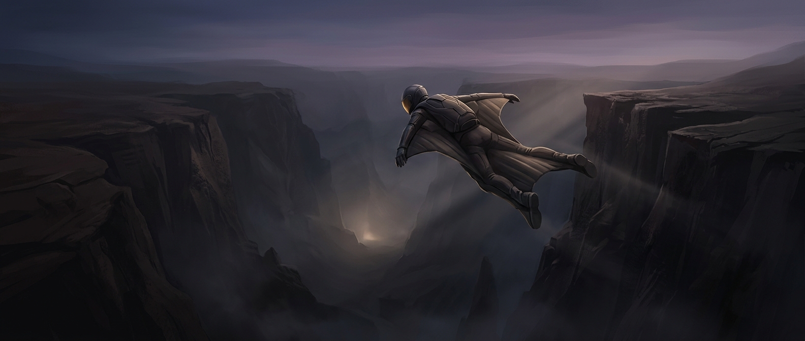 Wingsuits can't land without a parachute