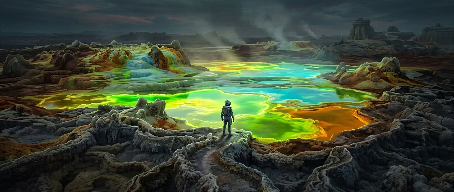 Dallol looks like an alien world of acid and neon