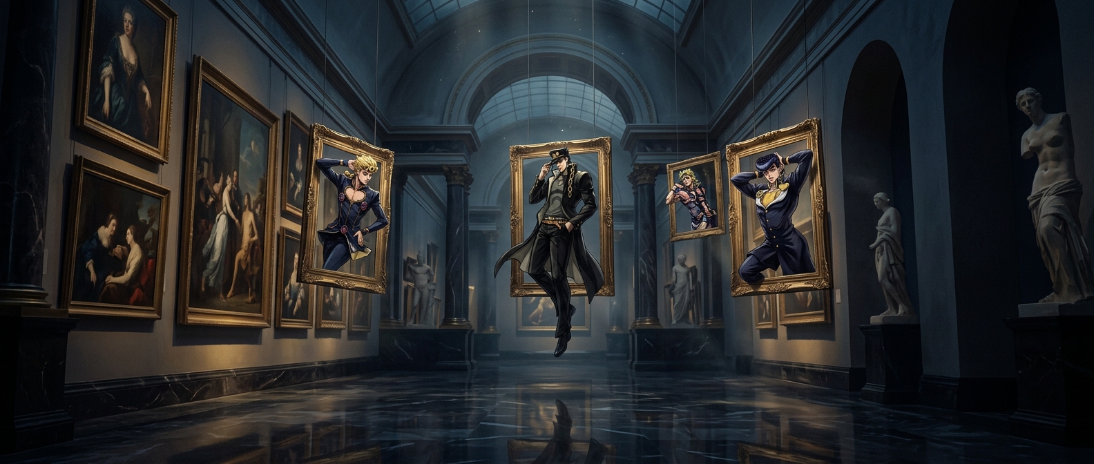 Как персонажи JoJo оказались в Лувре