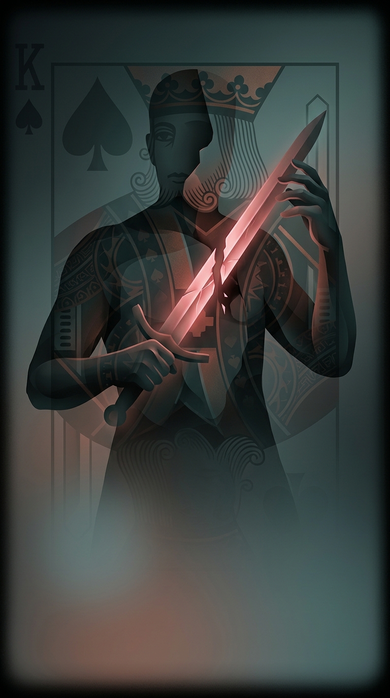 What deeply unsettling detail separates the King of Hearts from all the other kings in a standard deck of cards?