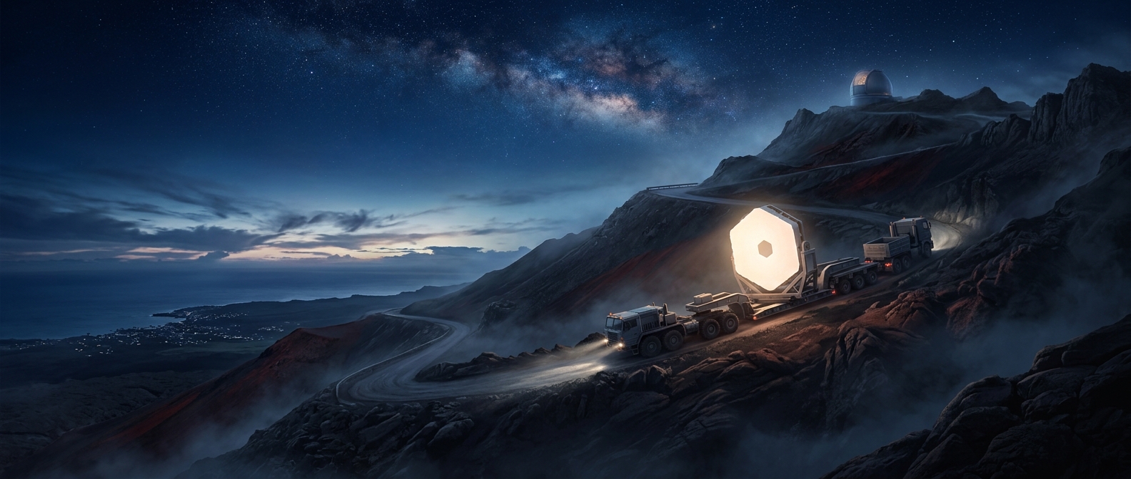 Gemini telescope parts were hauled up a Hawaiian mountain