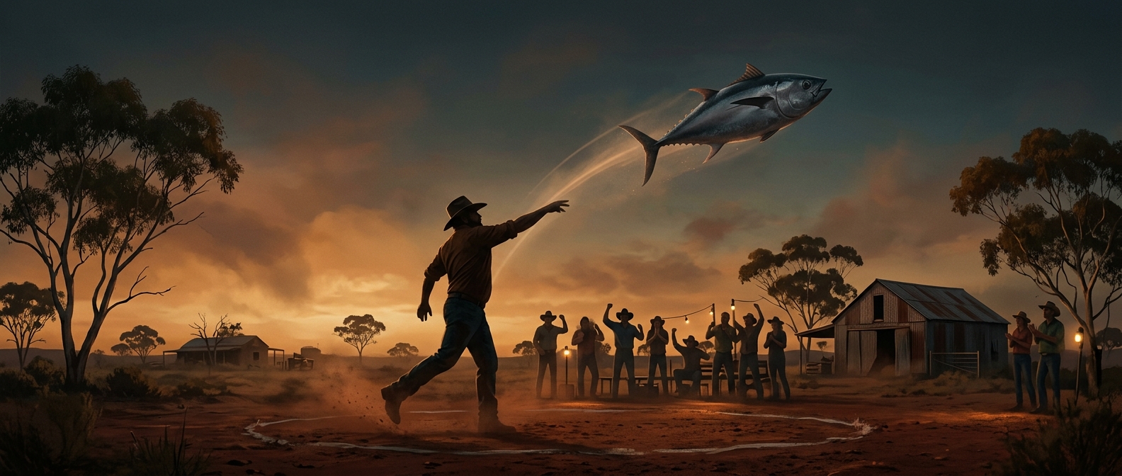 Australia's bizarre frozen-tuna throwing contest